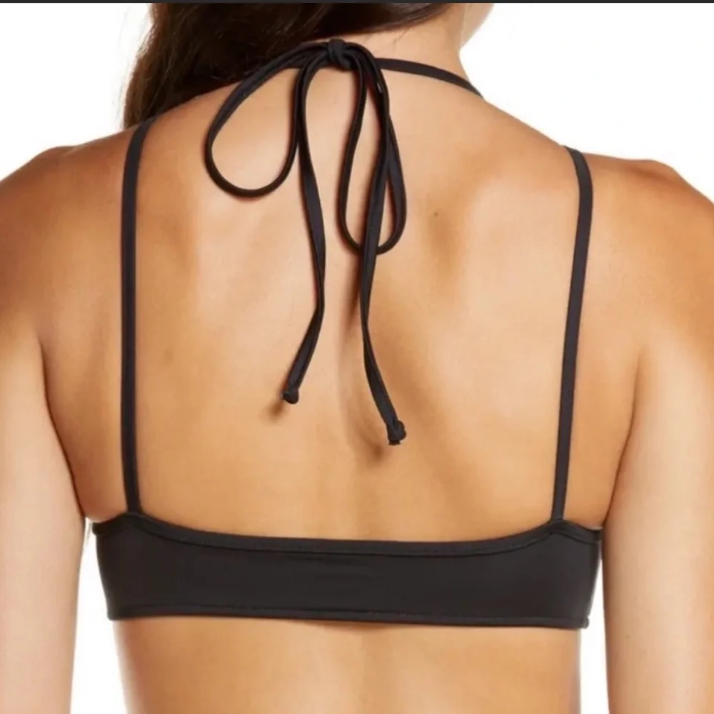 Frankies Bikinis Aleisha Eco Black Bikini Swim Top Size Large